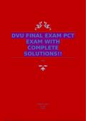 DVU FINAL EXAM PCT EXAM WITH COMPLETE SOLUTIONS&excl;&excl;