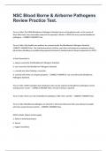 NSC Blood Borne & Airborne Pathogens Review Practice Test&period;