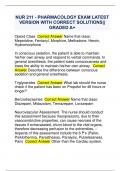 NUR 211 - PHARMACOLOGY EXAM LATEST  VERSION WITH CORRECT SOLUTIONS&vert;&vert;  GRADED A&plus;