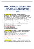 EXAM 1 NUR211 2024 -2025 QUESTIONS  WITH COMPLETE QUESTIONS AND  SOLUTIONS GUARANTEEING 100&percnt;  PASS