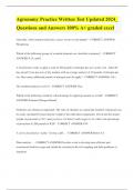 Agronomy Practice Written Test Updated 2024&lowbar; Questions and Answers 100&percnt; A&plus; graded excel