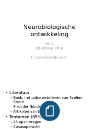 Neuro HoorCollege 1