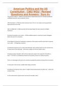 American Politics and the US Constitution - C963 WGU &sol; Revised Questions and Answers &sol; Sure A&plus;