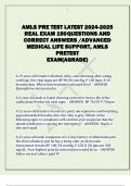 AMLS PRE TEST LATEST 2024-2025  REAL EXAM 150 QUESTIONS AND  CORRECT ANSWERS &sol;ADVANCED  MEDICAL LIFE SUPPORT&comma; AMLS  PRETEST  EXAM&lpar;AGRADE&rpar; 