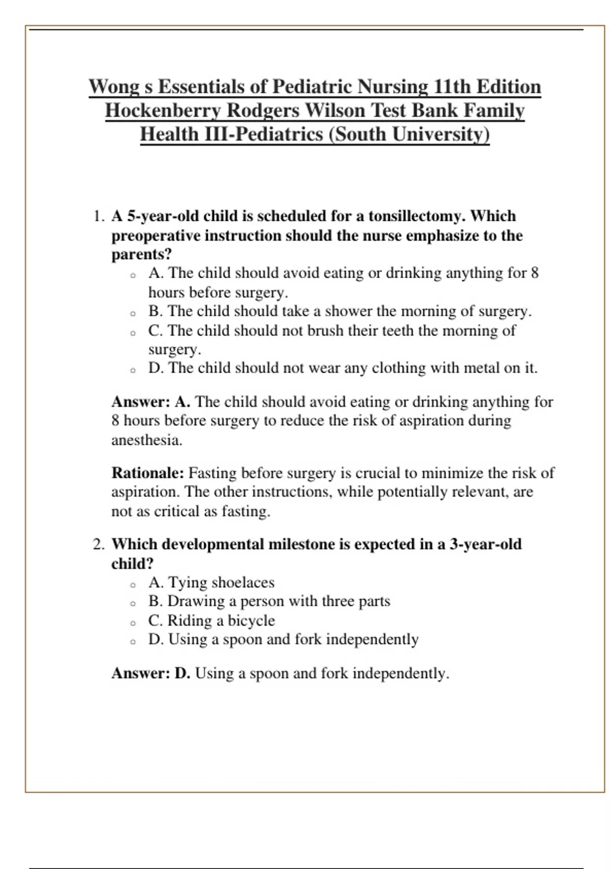 Wong s Essentials of Pediatric Nursing 11th Edition Hockenberry Rodgers ...