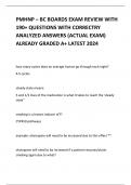 PMHNP &ndash; BC BOARDS EXAM REVIEW WITH 190&plus; QUESTIONS WITH CORRECTRY ANALYZED ANSWERS &lpar;ACTUAL EXAM&rpar; ALREADY GRADED A&plus; LATEST 2024 
