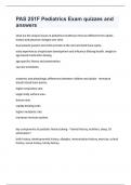 PAS 251F Pediatrics Exam quizzes and answers