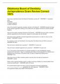 Oklahoma Board of Dentistry Jurisprudence Exam Review Correct 100&percnt;