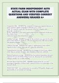 STATE FARM INDEPENDENT AUTO  ACTUAL EXAM WITH COMPLETE  QUESTIONS AND VERIFIED CORRECT  ANSWERS&sol;GRADED A&plus; 
