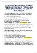 HESI - MEDICAL SURGICAL NURSING TEST-EXAM TEST BANK FOR MEDICAL SURGICAL NURSING 11TH EDITION IGNATAVICIUS