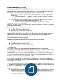 Samenvatting Inleiding tot de Psychologie &lpar;Wie is de Homo Sapiens&quest; Declerck&comma; 2013&rpar;