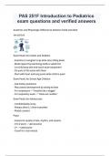 PAS 251F Introduction to Pediatrics exam questions and verified answers