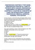 IGNATAVICIUS CHAPTER 37 TEST BANK&comma;  IGNATAVICIUS CHAPTER 22&colon; CARE OF  PATIENTS WITH CANCER&comma; IGNATAVICIUS  ASSESSMENT OF NERVOUS SYSTEM&semi;  CHAPTER 41&comma; CHAPTER 20&colon; CONCEPTS OF CARE FOR PATIENTS WITH CANCER  IGNATAVICIUS&colon; MEDICAL-SURGICAL  NURSING&comma; 10TH EDITI
