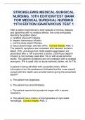 STROKELEWIS MEDICAL-SURGICAL  NURSING&comma; 10TH EDITION&sol;TEST BANK  FOR MEDICAL SURGICAL NURSING  11TH EDITION IGNATAVICIUS TEST 1
