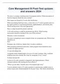 Care Management III Post-Test quizzes and answers 2024