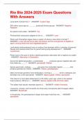 Rio Bio 2024-2025 Exam Questions With Answers