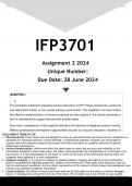 IFP3701 Assignment 2 &lpar;ANSWERS&rpar; 2024 - DISTINCTION GUARANTEED