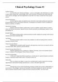 Clinical Psychology Exam &num;1&period;