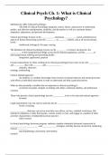Clinical Psych Ch&period; 1&colon; What is Clinical Psychology&quest;