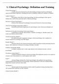 1&period; Clinical Psychology&colon; Definition and Training