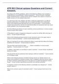 ATR 502 Clinical quizzes Questions and Correct Answers&period;