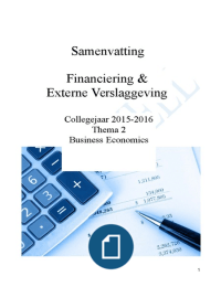 Samenvatting Financiering en Externe verslaggeving