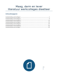 Literatuur werkcolleges dieetleer MDL semester 5&period;2