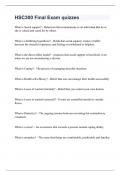 HSC300 Final Exam quizzes
