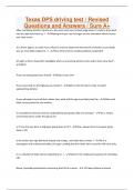 Texas DPS driving test &sol; Revised Questions and Answers &sol; Sure A&plus;
