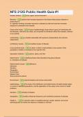 NFS 212G Public Health Quiz &num;1 2024 questions with verified correct answers - complete