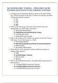 NR 328 PEDIATRIC NURSING &ndash; PEDIATRICS BURN INJURIES QUESTIONS WITH VERIFIED ANSWERS