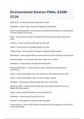 Environmental Science FINAL EXAM - 23-24 questions and answers