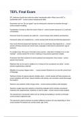 TEFL Final Exam questions and answers
