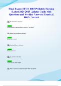 Final Exam&colon; NFDN 2005 Pediatric Nursing &lpar;Latest 2024-2025 Update&rpar; Guide with Questions and Verified Answers&vert; Grade A&vert; 100&percnt; Correct