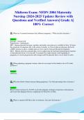 Midterm Exam&colon; NFDN 2004 Maternity Nursing &lpar;2024-2025 Update&rpar; Review with Questions and Verified Answers&vert; Grade A&vert; 100&percnt; Correct