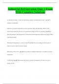 Industrial Refrigeration Quiz 1 Exam  With Complete Solutions