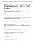 DCF Certification Test - Health&comma; Safety & Nutrition Study Guide Exam And Actual Answers&period;
