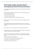 DCF Health&comma; Safety&comma; Nutrition Mod 2 Training Exam And All Correct Answers&period;