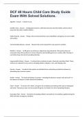 DCF 40 Hours Child Care Study Guide Exam With Solved Solutions&period;
