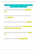 MISY 5360 Final Exam Review Questions  and Answers 100&percnt; Pass