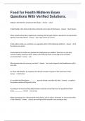 Food for Health Midterm Exam Questions With Verified Solutions&period;