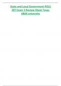 State and Local Government POLS  207 Exam 3 Review Sheet Texas A&M university
