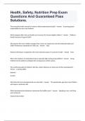 Health&comma; Safety&comma; Nutrition Prep Exam Questions And Guaranteed Pass Solutions&period;