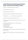 Child Growth and Development Practice Exam  And Answers Already Passed&period;