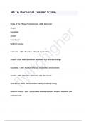 NETA Personal Trainer Exam QUESTIONS & ANSWERS 2024 &lpar; A&plus; GRADED 100&percnt; VERIFIED&rpar;
