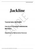 Tutorial letter 203&sol;0&sol;2022  CALCULUS IN HIGHER DIMENSIONS MAT2615  Department of Mathematical Sciences