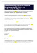 Educational Psychology and Human Development of Children and Adolescents Test Bank