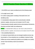 CRCS Practice Exam Section II Billing Questions with 100&percnt; Correct Answers &vert; Verified &vert; Latest Update