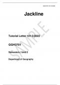  Tutorial Letter 101&sol;3&sol;2022  GGH3701  Semesters 1 and 2  Department of Geography