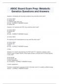 ABGC Board Exam Prep&colon; Metabolic  Genetics Questions and Answers